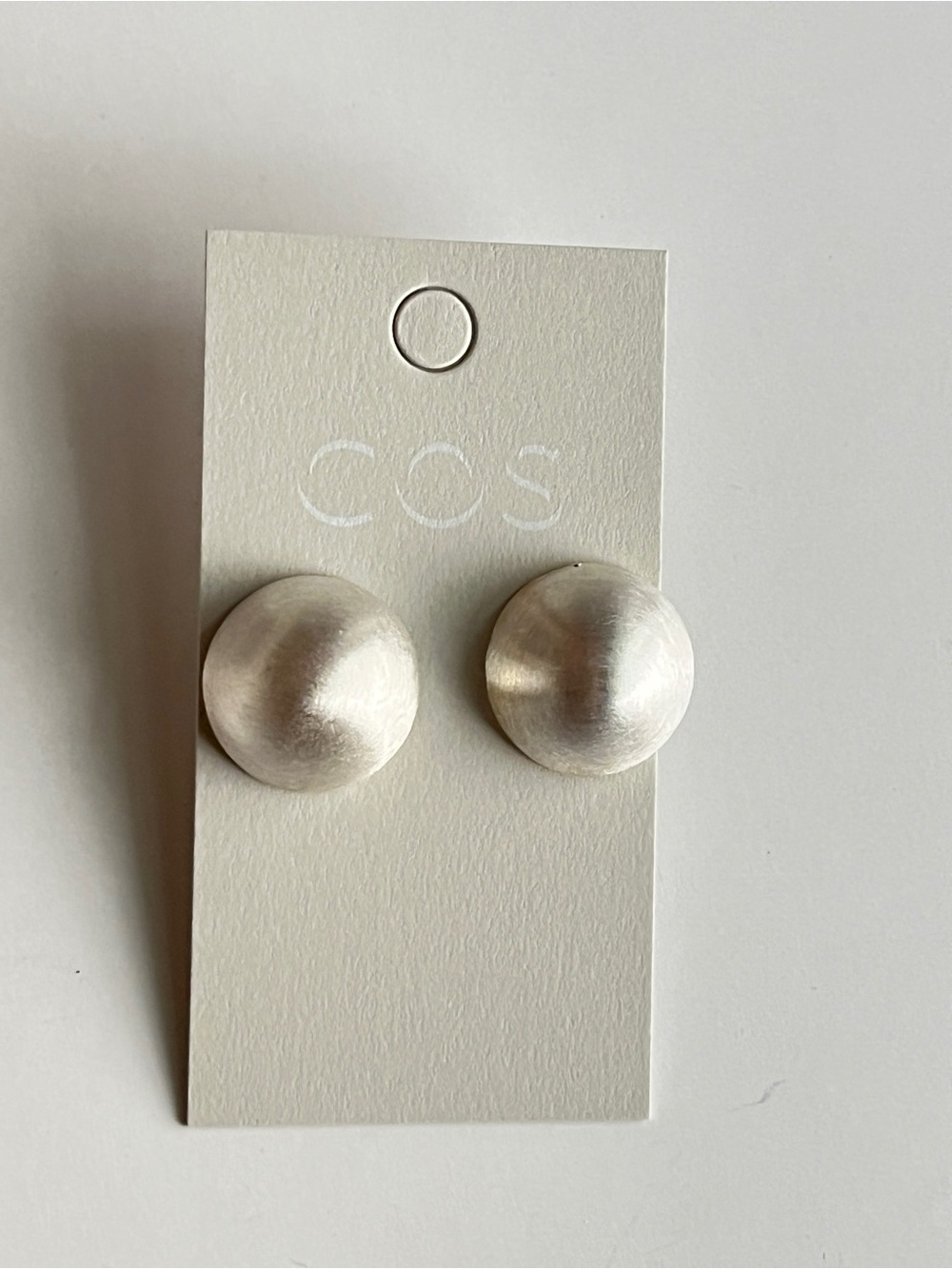 COS Matte Silver Dome Stud Earrings